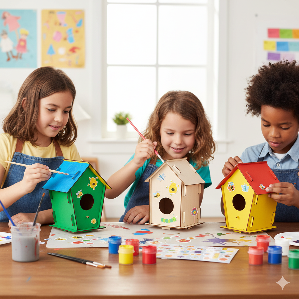 DIY Wooden Birdhouse Painting Kit for Kids