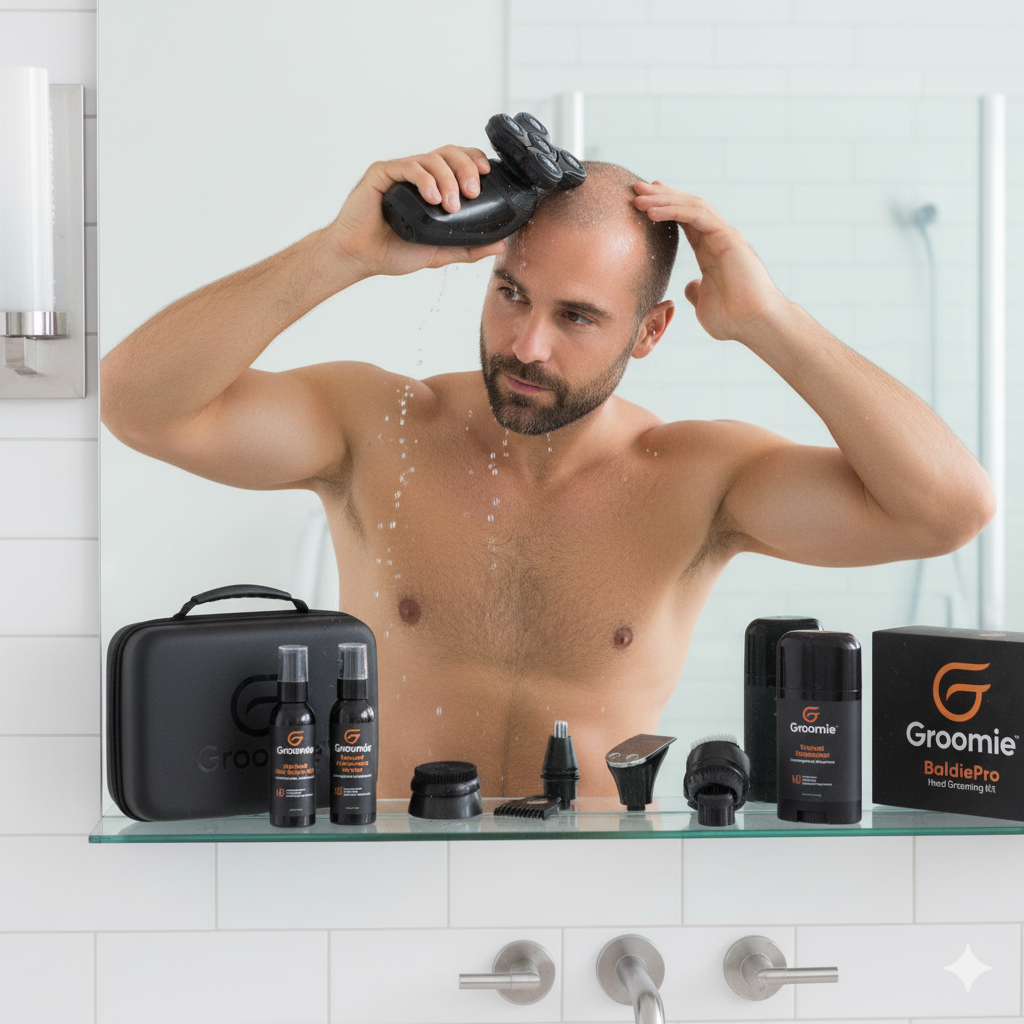 Head Shaver Set with Accessories & Travel Case