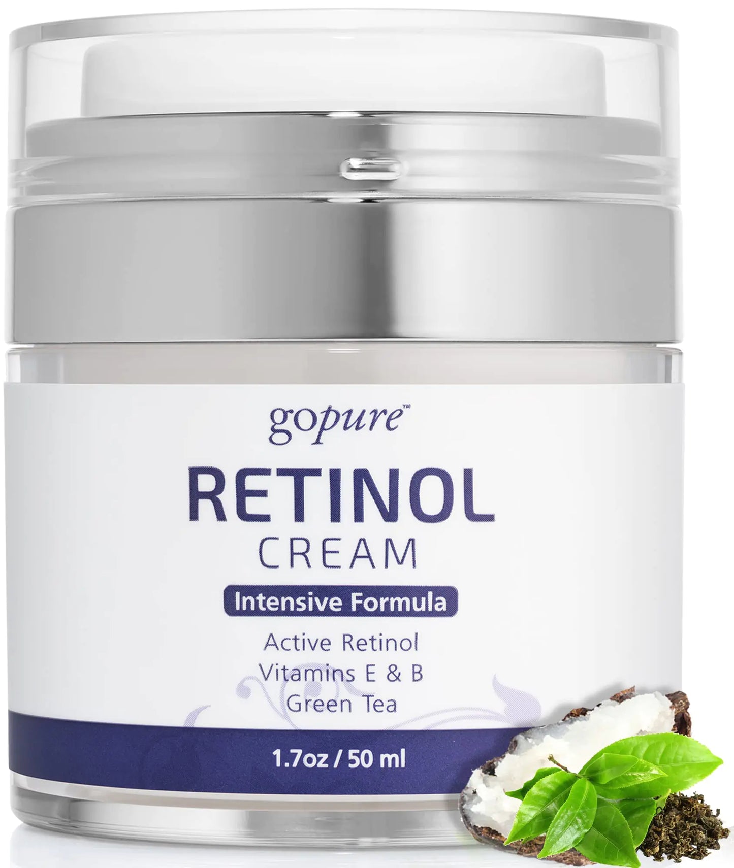 goPure Retinol Face Cream - Night Cream Anti Wrinkle & Face Moisturizer For Women - Retinol Cream for a Youthful-Looking Glow 1.7oz.