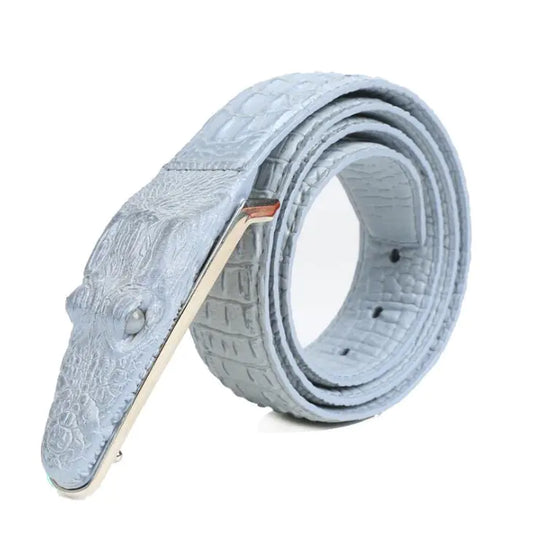 Crocodile Pattern Leather Belt for Men