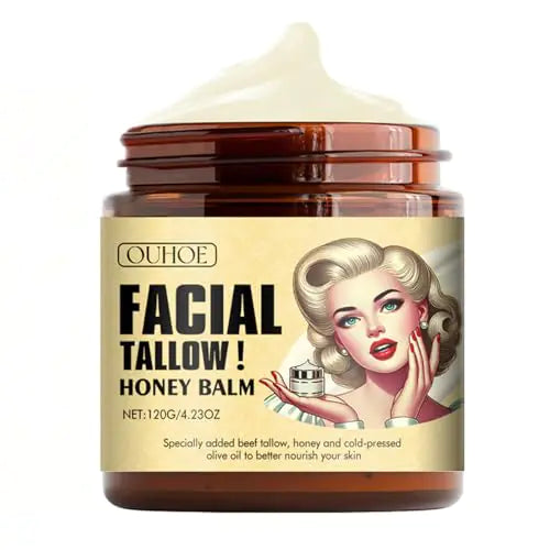 YJLYQF Tallow and Honey Balm for Face Tallow Face Moisturizer Natural Organic Tallow Balm for Hydrating Repair Soothing Sensitive Skin Reduce Fine Lines