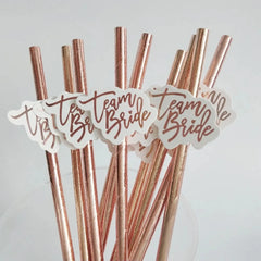 Team Bride Wedding Straw