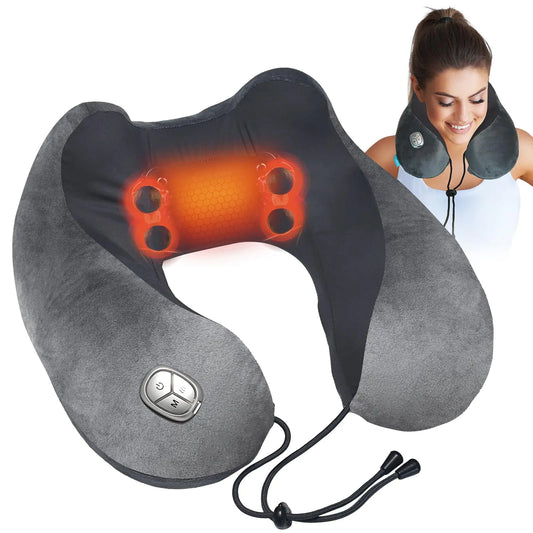 CuPiLo Neck Massager Pillow with Heat – Shiatsu Pain Relief for Travel & Home