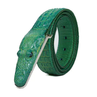Crocodile Pattern Leather Belt for Men