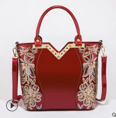 Embroidery Leather Handbag