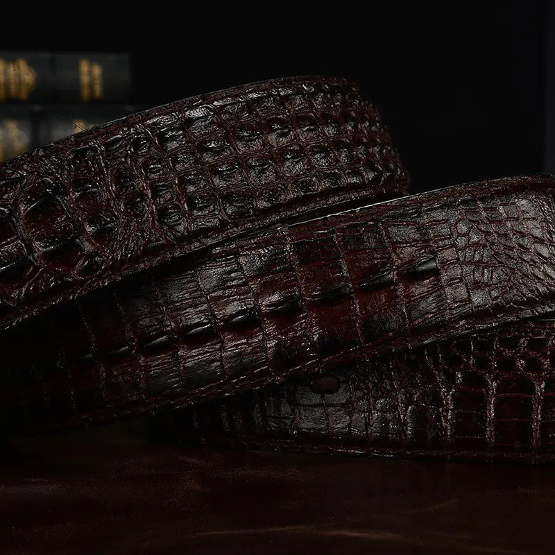 Crocodile Pattern Leather Belt for Men